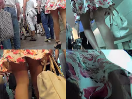 Amazing blonde wears mini skirt in upskirt movie
