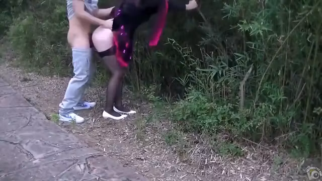 My horny friends having sex on the walkway