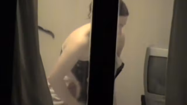 Window movie with girl in towel and naked