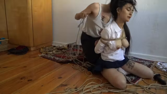 Kinbaku bondage - Me suffering in rope and shared an intense moment