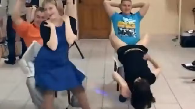Lap dance competition on a wedding