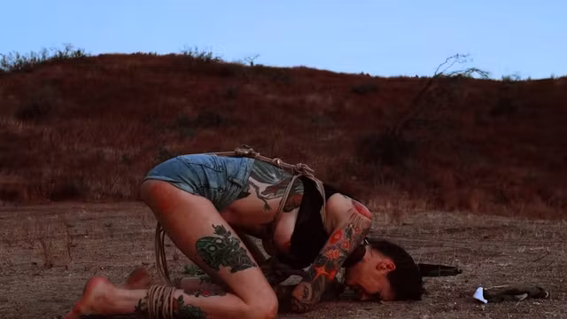 Caned girl cries while caned and eats ass
