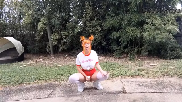She squirts through shorts after gym class outdoor